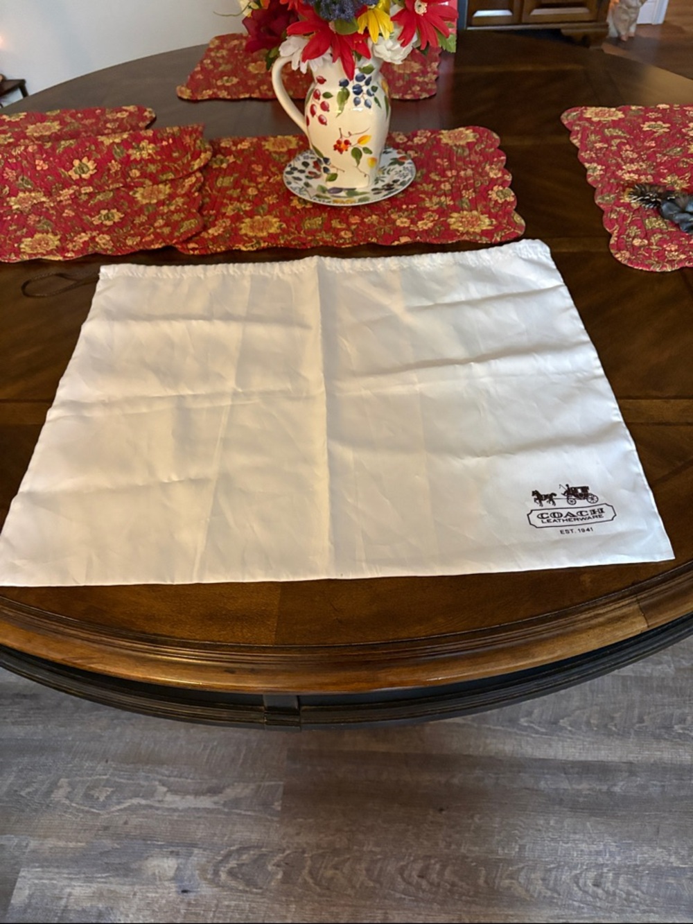 Coach Large White Logo Dust Cover